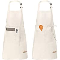 Viedouce 2 Piezas Delantales Impermeables Ajustables del Cocinero con Bolsillo Cocina Delantale de Cocina para Mujeres…
